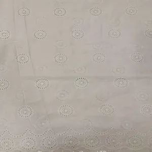 Embroidered 100% Cotton Swiss Voile Eyelet Fabric Lace thumbnail-1