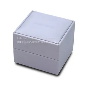 Plastic Jewelry Box for Fashion Brand Jewelry, Plastic Box Covered With White PU Outside ​and Velvet Paper Inside. thumbnail-3