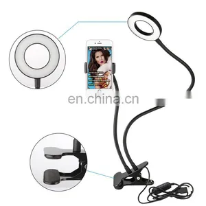 Hot Selling Selfie LED Ring Light With Rotatable Cell Phone Holder Stand Sturdy Clip Light Fill Light For Live Stream Makeup thumbnail-3