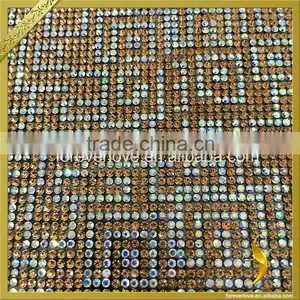 China Iron On Crystal Sheet Rhinestone Mesh Hot Fix FRM-187 thumbnail-3