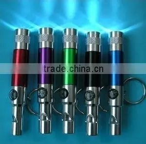 Promotion Gift Mini Whistle LED Flashlight With Keychain and Compass thumbnail-4