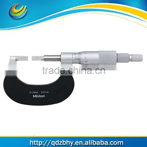 Mitutoyo 122-111 Blade Outside Micrometer, Ratchet Stop, 0-25mm Range, 0.01mm thumbnail-1