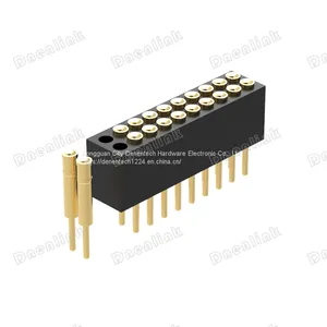 Dnenlink 1.27mm Pitch Dual Row H4.0mm Plane Contact Straight Female Header SMT Type PogoPin Header thumbnail-1