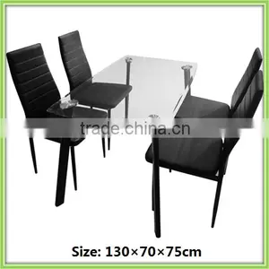 Modern Design Metal Frame Cheap Glass Dining Room Set thumbnail-1