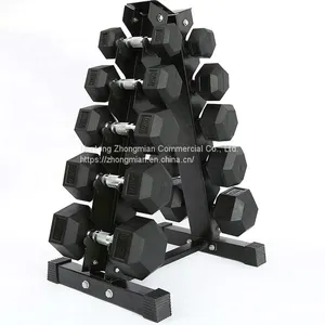 Weight Lifting Body Building Vinyl, Iron Cast and Rubber Coated Hex Dumbbells thumbnail-2