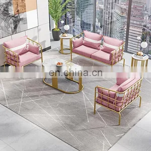 Nordic Beauty Salon Rest Area Leisure Sofa Simple Modern Reception Room Clothing Nail Shop Sofa Coffee Table Combination thumbnail-3