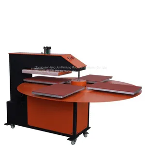 Fully Automatic Four-station Rotary Heat Press Machine Multi-station Clothes Ironing Machine Hydraulic Turntable Heat Transfer Printing Machine T-shirt Printing Machine Garment Ironing Rig thumbnail-1
