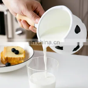 Poland Small Colorful Flower Pattern Kitchen Dual Purpose Enamel Milk Pot thumbnail-1