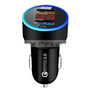 Hot Sale High Quality 5V 2.4A Dual USB Port Quick Usb Car Charger With Led Display thumbnail-5