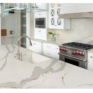 Code：6073，Calacatta Artificial Stone Quartz Slab Kitchen Countertops thumbnail-3