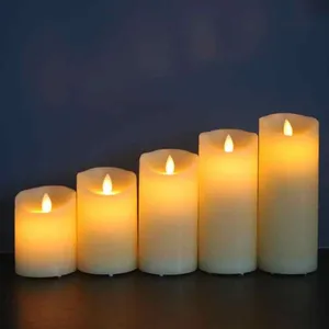 LED Electric Flameless Candle Light Flickering Plastic Pillar Taper Tealight Candles Festival Wedding Celebration Decoration thumbnail-1