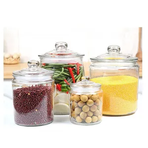 Premium Glass Jar - Airtight Lid Keeps Fresh, Clear for Easy Viewing. Ideal for Pantry: Grains, Teas & Spices. Stylish Home Use. thumbnail-3