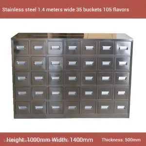 Space-Saving Stainless Steel Herbal Dispenser for Wellness Centers & Health Stores - Large Capacity Waterproof Cabinet for Herb Sample Management thumbnail-3