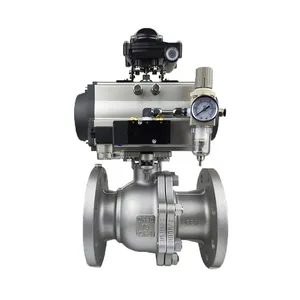 Stainless Steel Flange Pneumatic Ball Valve thumbnail-1