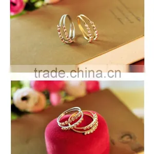 Top Selling Rhinestone Double Band Wedding Finger Ring thumbnail-2