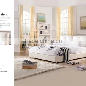 2015 Hot Selling Modern Soft Italian Leather Bed(H-055) thumbnail-1