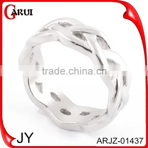 New Design Finger Ring Silver Stainless Steel Unisex Ring thumbnail-1