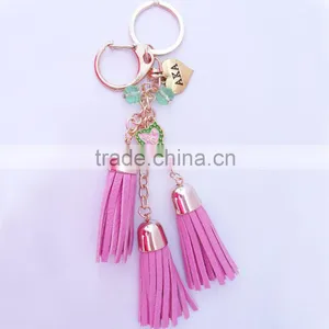Ivy Leaf Fashion Braided Leather Tassel Keychain Car Keychain Auto Keyring AKA Keychain thumbnail-2