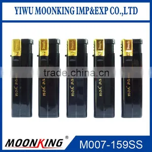 Black Color Gold Cap Plastic Windproof Lighter With Logo thumbnail-1