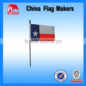 Custom Polastic Pole Hand Stick Flag Texas Logo thumbnail-1