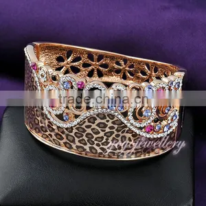 2015 Wholesale Latest Crystal Rose Gold Love Copper Rhinestone Bangle thumbnail-2