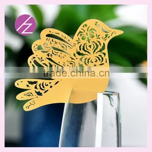 Wholesale Love Birds Laser Cut Place Card, Table Card for Wine Glass JK-79 thumbnail-1