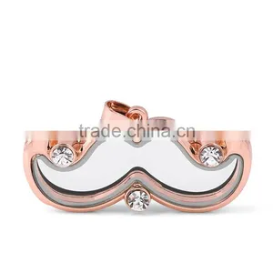 Direct Manufacturer High Quality New Design Beard Shape Floating Locket Pendant Interchangeable Metal Locket Pendant thumbnail-3
