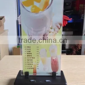 Restaurant Waiter Service Call Buzzer System With Menu Holder Equipment CE Passed 433.92MHZ thumbnail-6