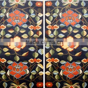 Three Flowers Woollen Carpet thumbnail-1
