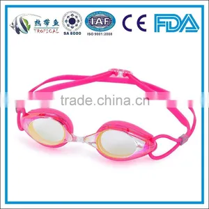 2014 Best Sell Fashionable Competitive Mirrored Swimming Goggles , Pink Swimming Goggles , Silicone Swimming Pool Goggles thumbnail-1