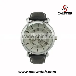 Fashionable Watch With Two Eyes Calendar Wrist Watch for Men thumbnail-1
