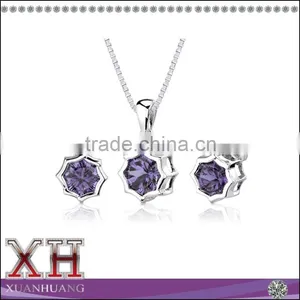 Colorful Women Snowflake Jewelry Set Snowflake Necklace Earrings Jewelry Set thumbnail-1