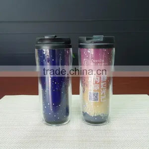 13oz Promotional Gift Custom Logo Double Wall Plastic Color Changing Tumbler thumbnail-1
