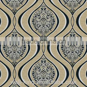 Chinese Royal Style Wall Paper Golden Grey Color thumbnail-1