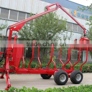 10ton 12ton Log Trailer With Crane for Forestry Working thumbnail-2