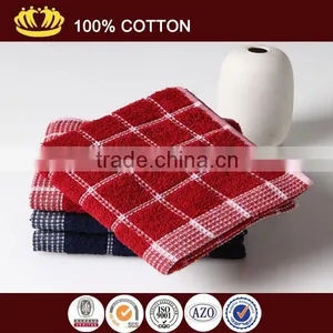 100% Cotton Yarn Dyed Dark Color Squares Jacquard Luxury Face Towel Wholesale thumbnail-1