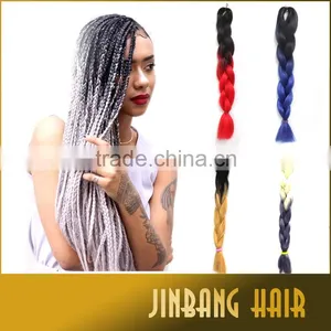 2016 Hot Selling Ombre Jumbo Braiding Straight Hair Synthetic Afro Kinky Braids Hair Box Braid Extensions thumbnail-1
