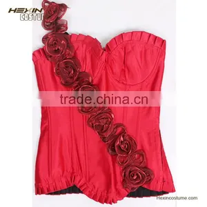 Floral Elegant Strap Open Hot Red Sex Women Photo Corset thumbnail-4