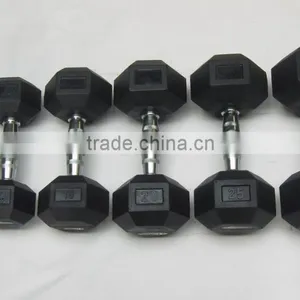 Hex Rubber Dumbbell thumbnail-1