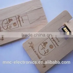 ECO Friendly Wooden Material Personalized Laser Engraving Logo 16GB Credit Card Usb Flash Pen Drives thumbnail-4