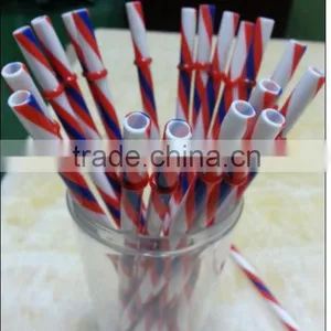 Plastic Drinking Straw With Stripe and Little Ring thumbnail-2