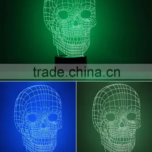 Skull Night Light 3D Visual LED Night Light Creative Lava Table Lamp Novelty Lighting Bedroom Light thumbnail-4