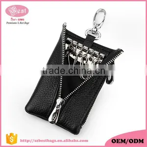 Multifunctional Genuine Leather Keychains Pouch Bag Card Holder Key Ring Wallet thumbnail-6