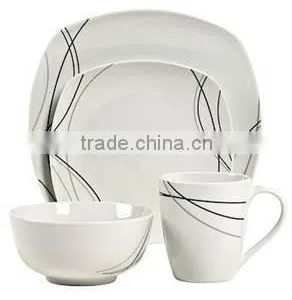 Pretty Ceramic Square Dinner Set,elegant Dinnerware Sets With Decal thumbnail-4