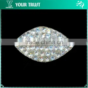 3MM Clear Cystal Garment Jewelry Rhinestone Rhodium Metal Pair Buckle thumbnail-1