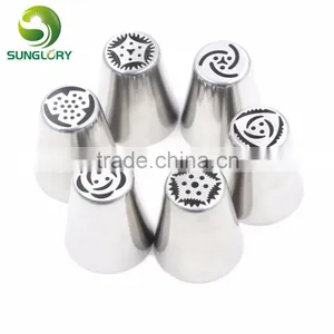 6pcs Stainless Steel Russian Tulip Nozzles Flower Icing Piping Tips Pastry Tubes Set thumbnail-4