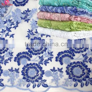 2016 Lastest French Lace African/royal Bule 3d Lace Fabric/african Wedding Lace Fabric thumbnail-1