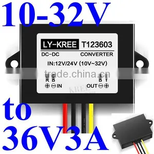 dc Voltage Regulator 10-32V 12V 24V Step up to 36V 3A 108W Boost Converter Power Supply Module Waterproof for Bus Led thumbnail-1