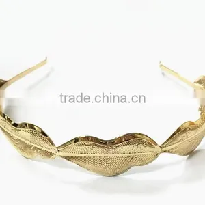 Graceful Metal Leaf With Plum Blossom Headband Alice Band thumbnail-2