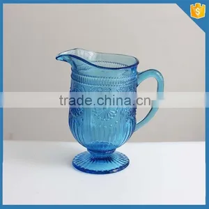 Hot Selling Blue Colors Glass Pitcher Set thumbnail-1